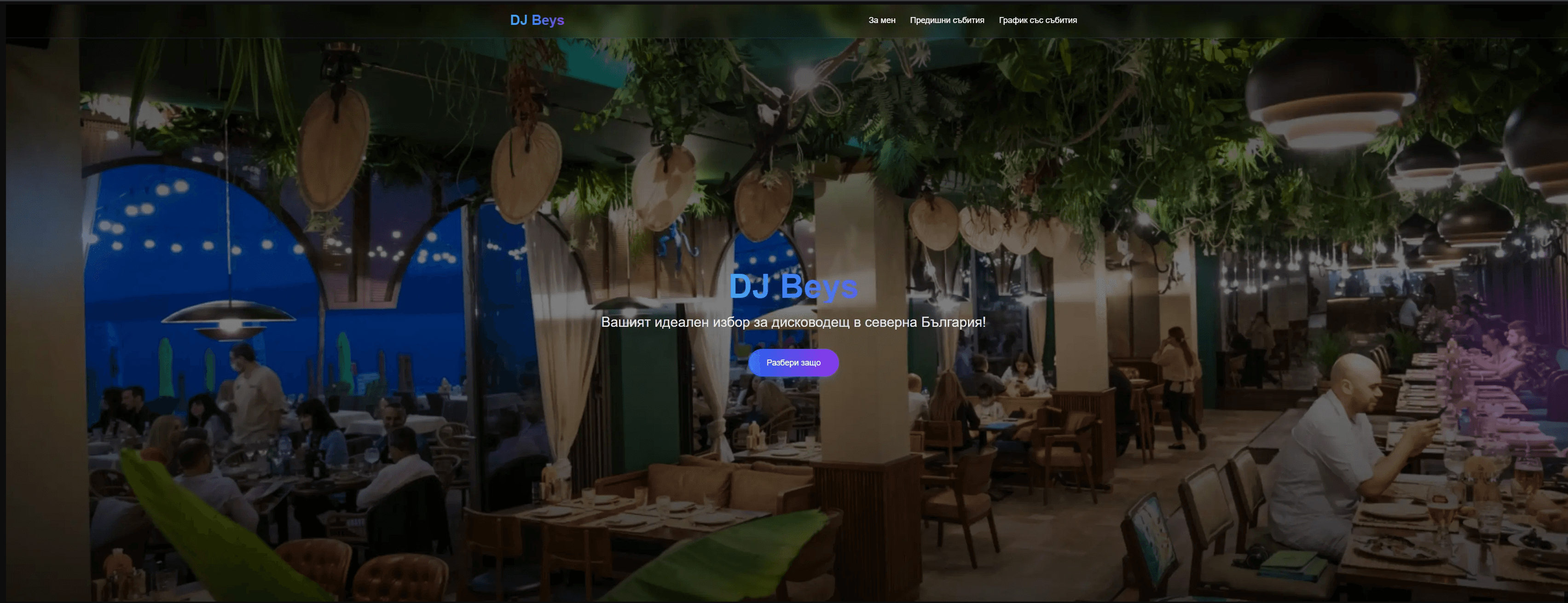 DJ Beys portfolio hero section